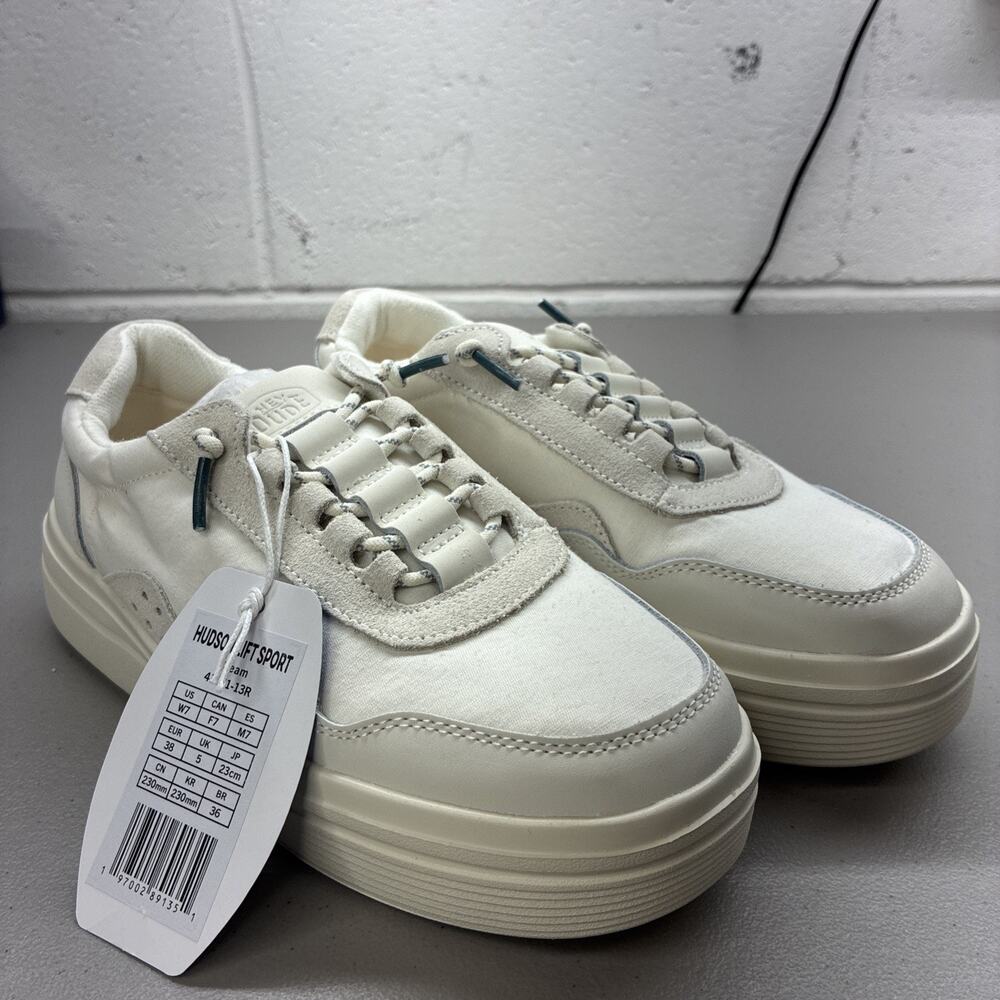 Hey Dude Hudson Lift Sport Women's Size W7 Cream Tennis Shoes New Without Box